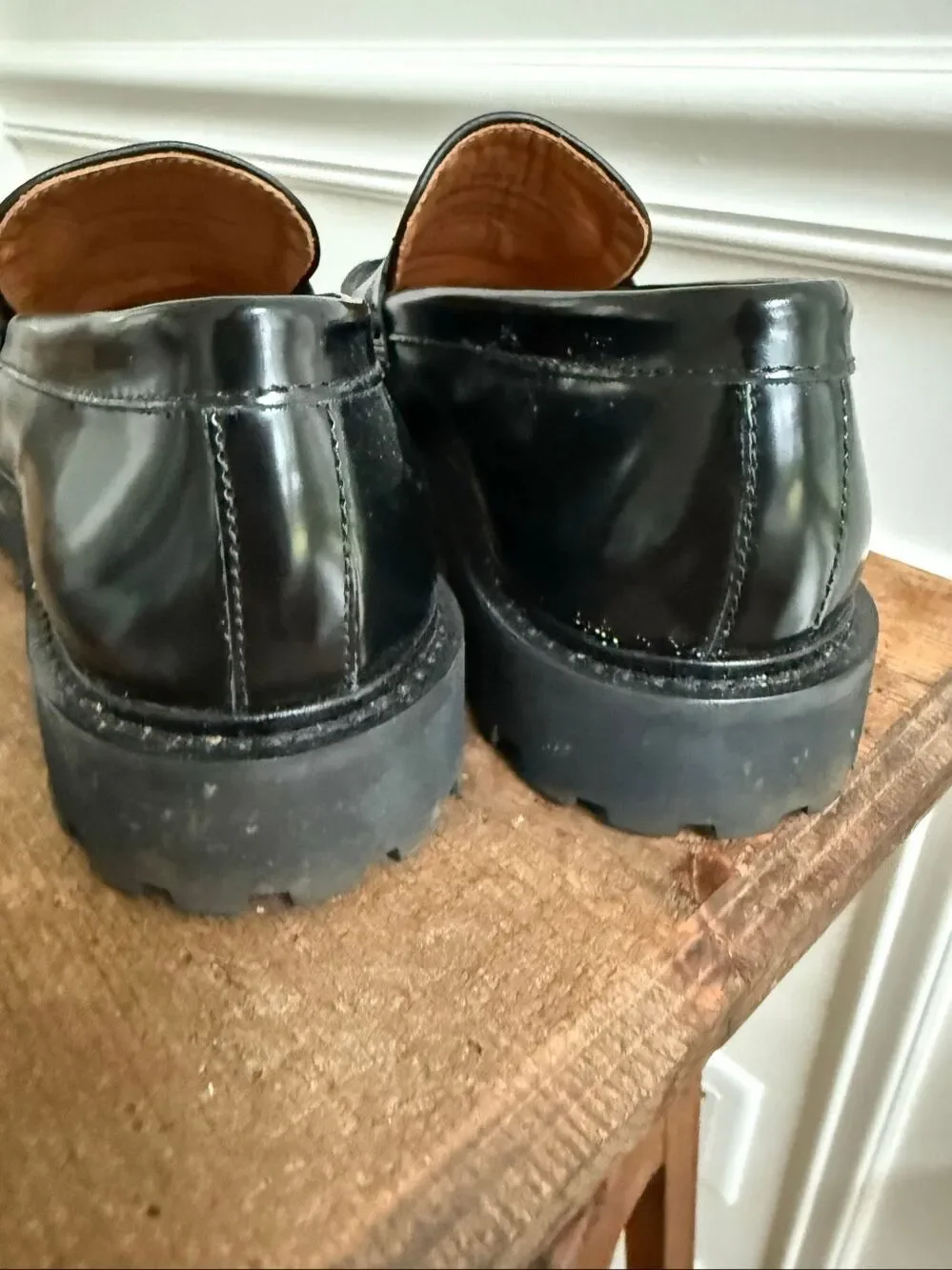 Thursday Boot Co Penny Lug Sole Loafer Leather Black $148 8.5